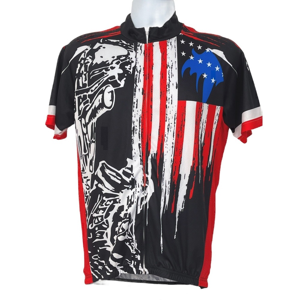 HONOR THE FALLEN Cycling Jersey MENS XL Race Fit Red Black FAST SHIPPING!